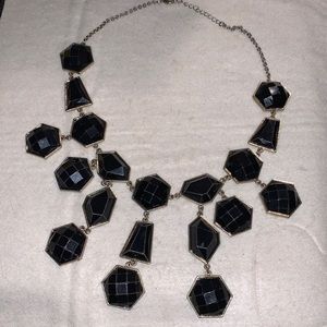 Black Faceted Acrylic Geometric Fashion Statement Chunky Choker